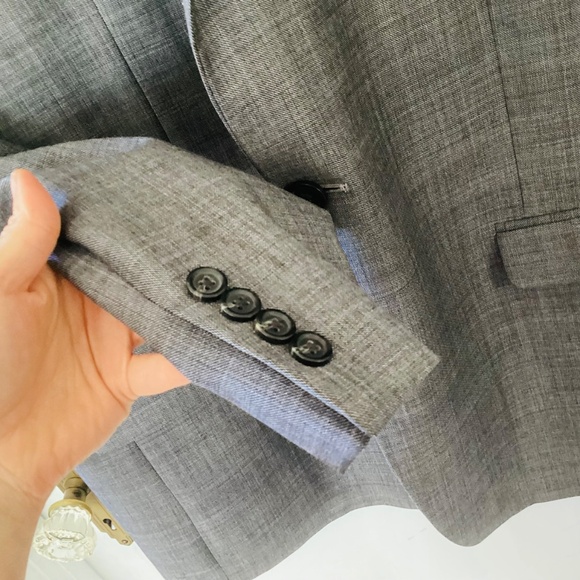 Chaps Men's Sport Coat Gray 100% Wool Size 48 Long Blazer Jacket Office Career - Picture 8 of 15